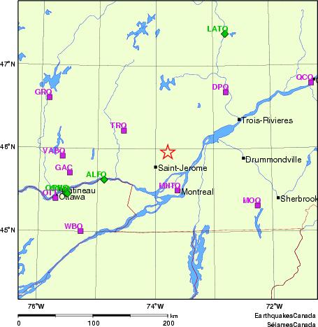 Map of Regional Seismographs