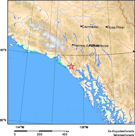 carte des environs du séisme