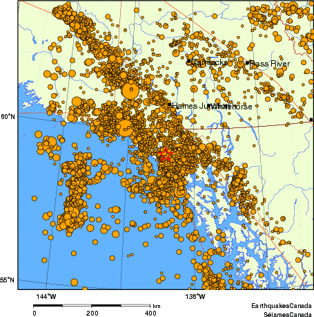 Map of earthquakes magnitude 2.0 and larger, 2000 - present