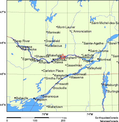 Map of Earthquake Localities