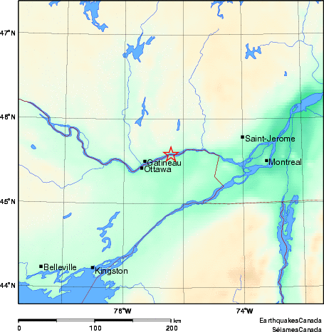 carte des environs du séisme