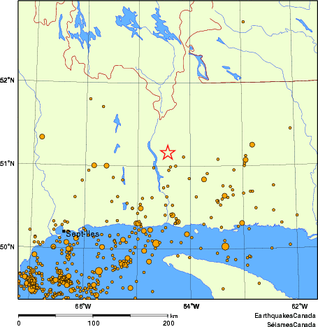 carte des des séismes de magnitude 2,0 et plus depuis 2000