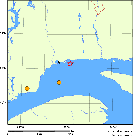 Map of historical earthquakes magnitude 5.0 and larger.  Details in the data table below