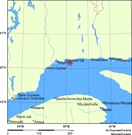 carte des endroits près de l'épicentre