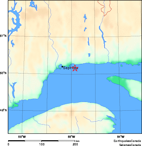 carte des environs du séisme