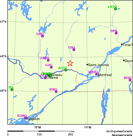 Map of Regional Seismographs