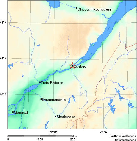 carte des environs du séisme