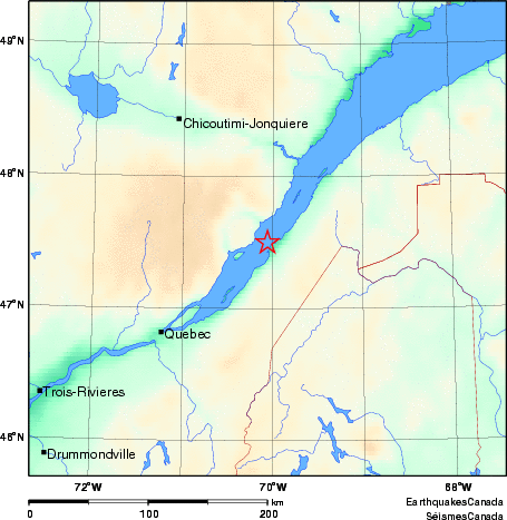 carte des environs du séisme