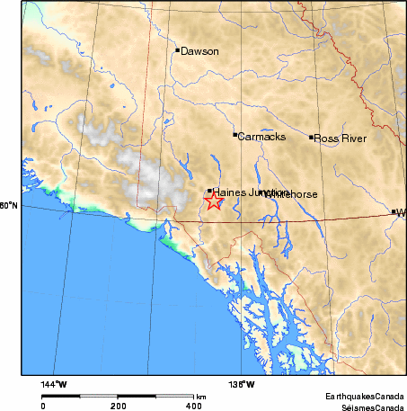 carte des environs du séisme