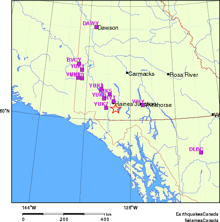 carte des localisations des stations sismologiques locales