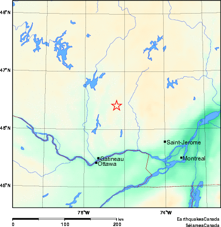 carte des environs du séisme