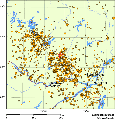 Map of earthquakes magnitude 2.0 and larger, 2000 - present