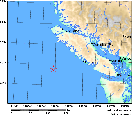 carte des environs du séisme