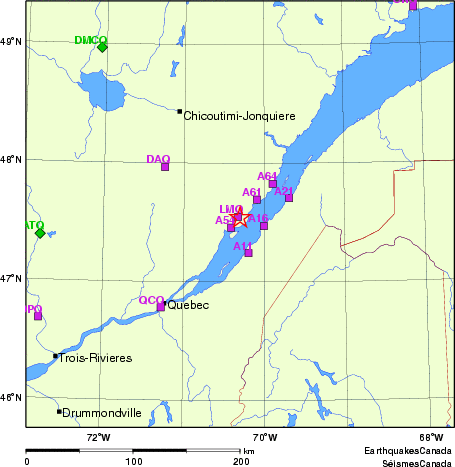 carte des localisations des stations sismologiques locales