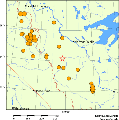 Map of historical earthquakes magnitude 5.0 and larger.  Details in the data table below