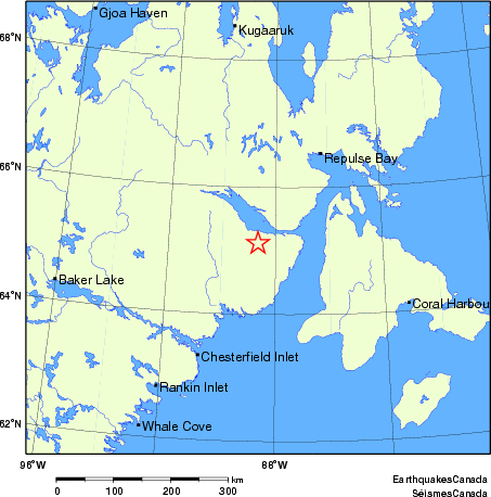 carte des endroits près de l'épicentre