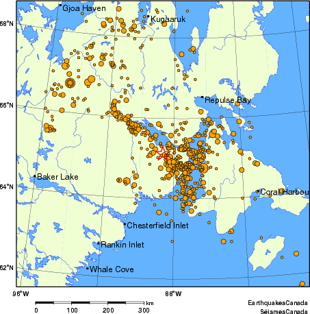 carte des des séismes de magnitude 2,0 et plus depuis 2000