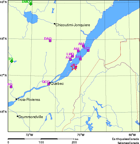 carte des localisations des stations sismologiques locales