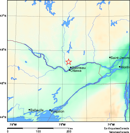 carte des environs du séisme