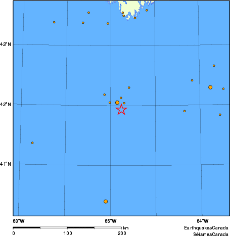 carte des des séismes de magnitude 2,0 et plus depuis 2000