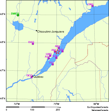 Map of Regional Seismographs