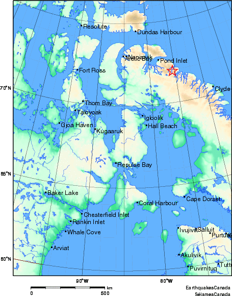 carte des environs du séisme