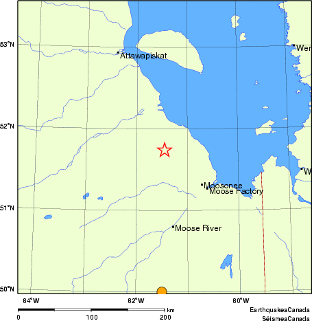 Map of historical earthquakes magnitude 5.0 and larger.  Details in the data table below