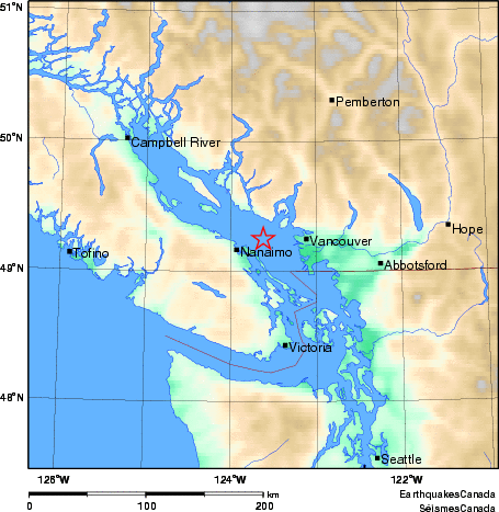 carte des environs du séisme