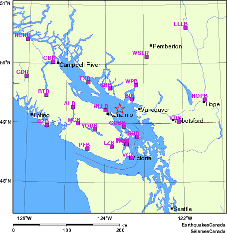 Map of Regional Seismographs