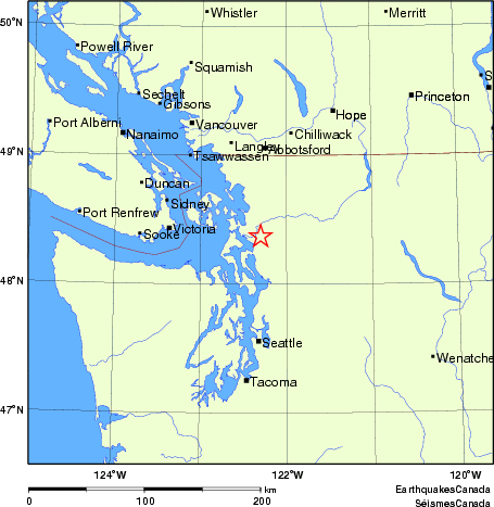 carte des endroits près de l'épicentre