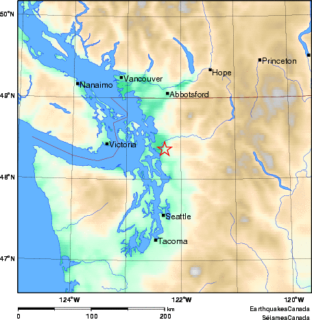 carte des environs du séisme