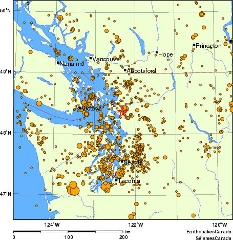 Map of earthquakes magnitude 2.0 and larger, 2000 - present