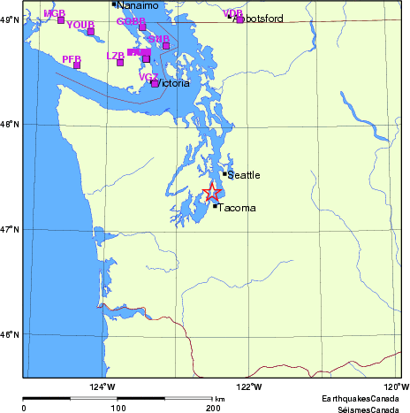 Map of Regional Seismographs