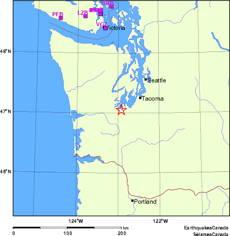 Map of Regional Seismographs