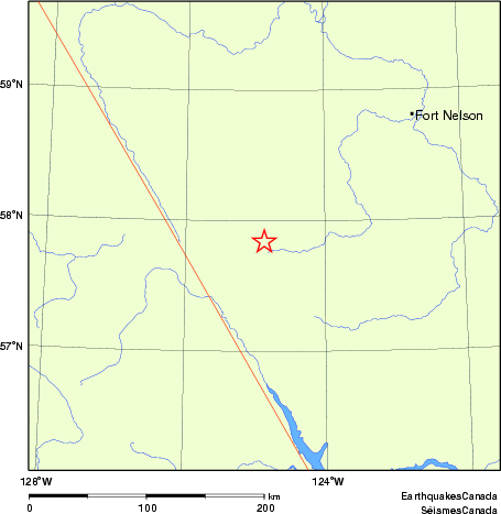 Map of historical earthquakes magnitude 5.0 and larger.  Details in the data table below