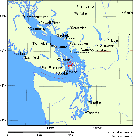 carte des endroits près de l'épicentre