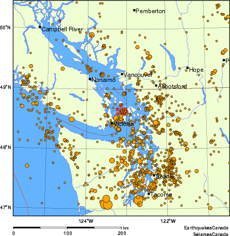 Map of earthquakes magnitude 2.0 and larger, 2000 - present