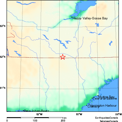 carte des environs du séisme