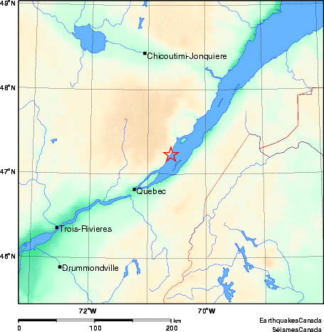 carte des environs du séisme