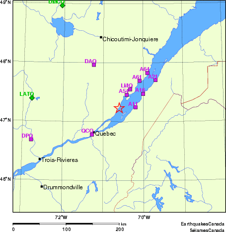 Map of Regional Seismographs