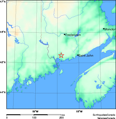 carte des environs du séisme