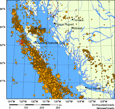 Map of earthquakes magnitude 2.0 and larger, 2000 - present