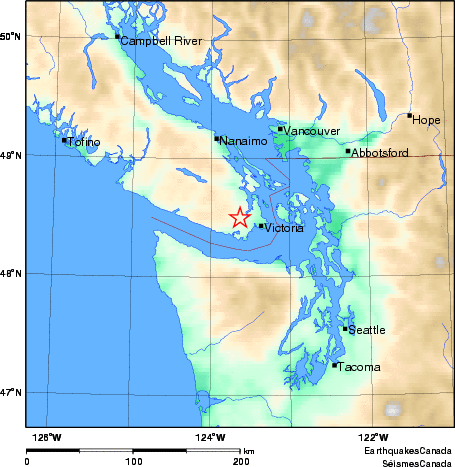 carte des environs du séisme