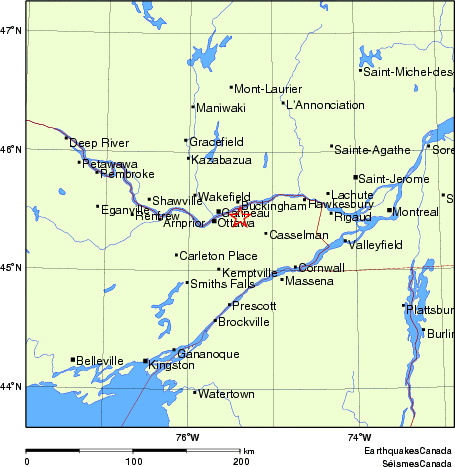 Map of Earthquake Localities