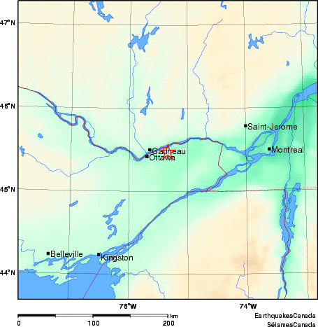 carte des environs du séisme