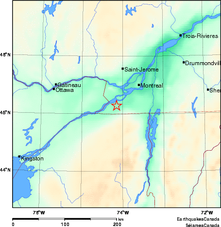 carte des environs du séisme