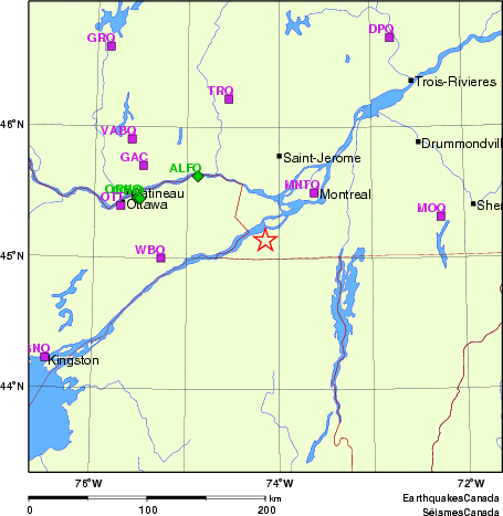 carte des localisations des stations sismologiques locales