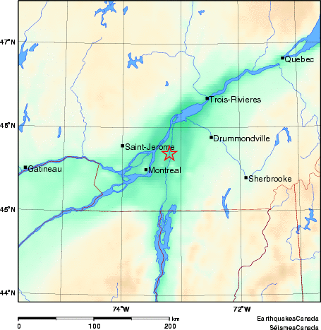 carte des environs du séisme