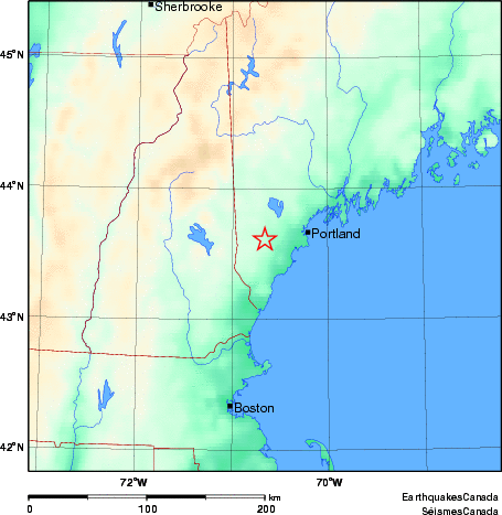 carte des environs du séisme