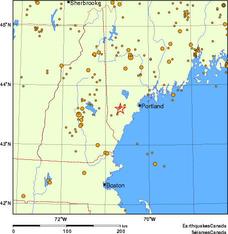 carte des des séismes de magnitude 2,0 et plus depuis 2000